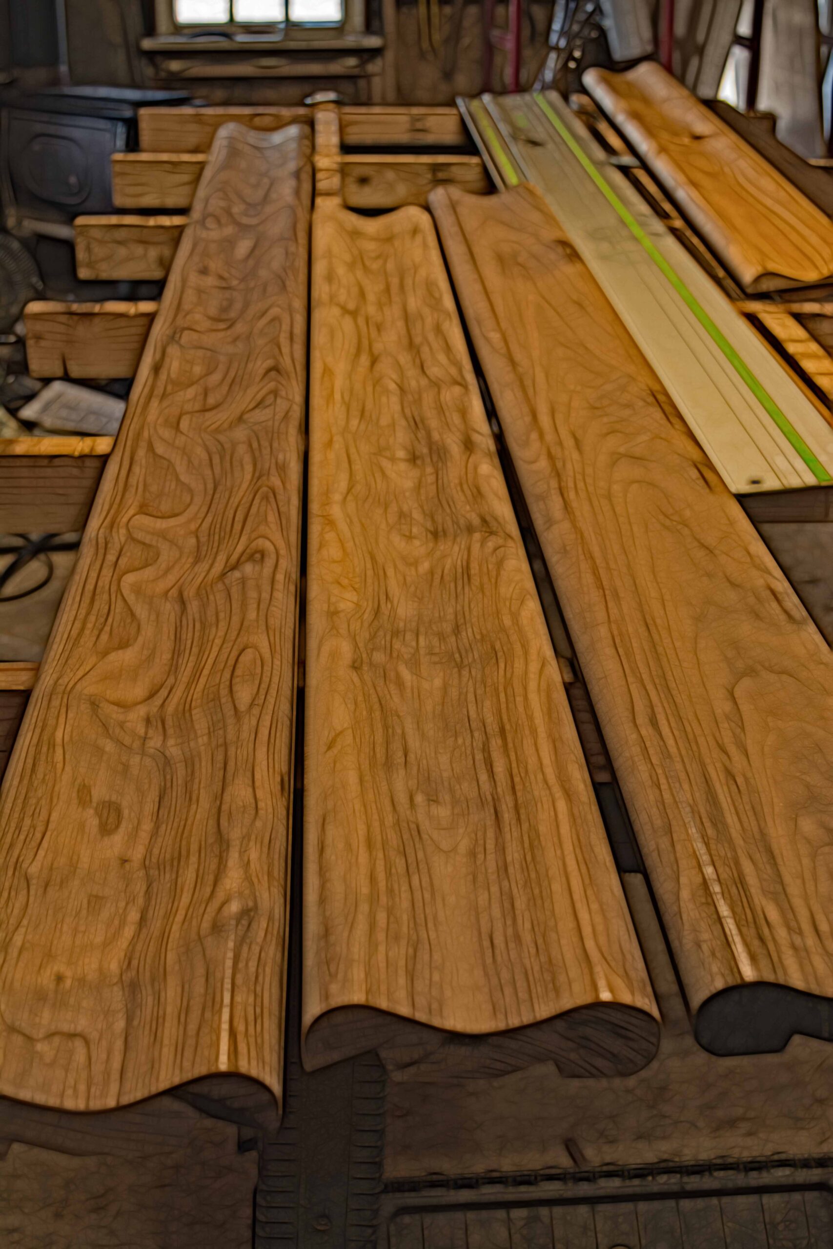 Bob made these deep profiles in figured wood with his Woodmaster