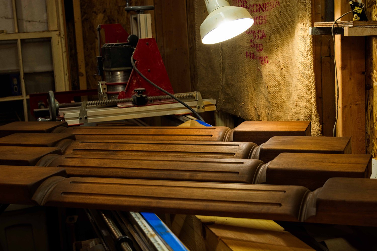 Bob's hand-turned posts. Beautiful work, Bob!