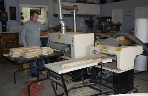 using Woodmaster planers and drum sanders to make Adirondack furniture